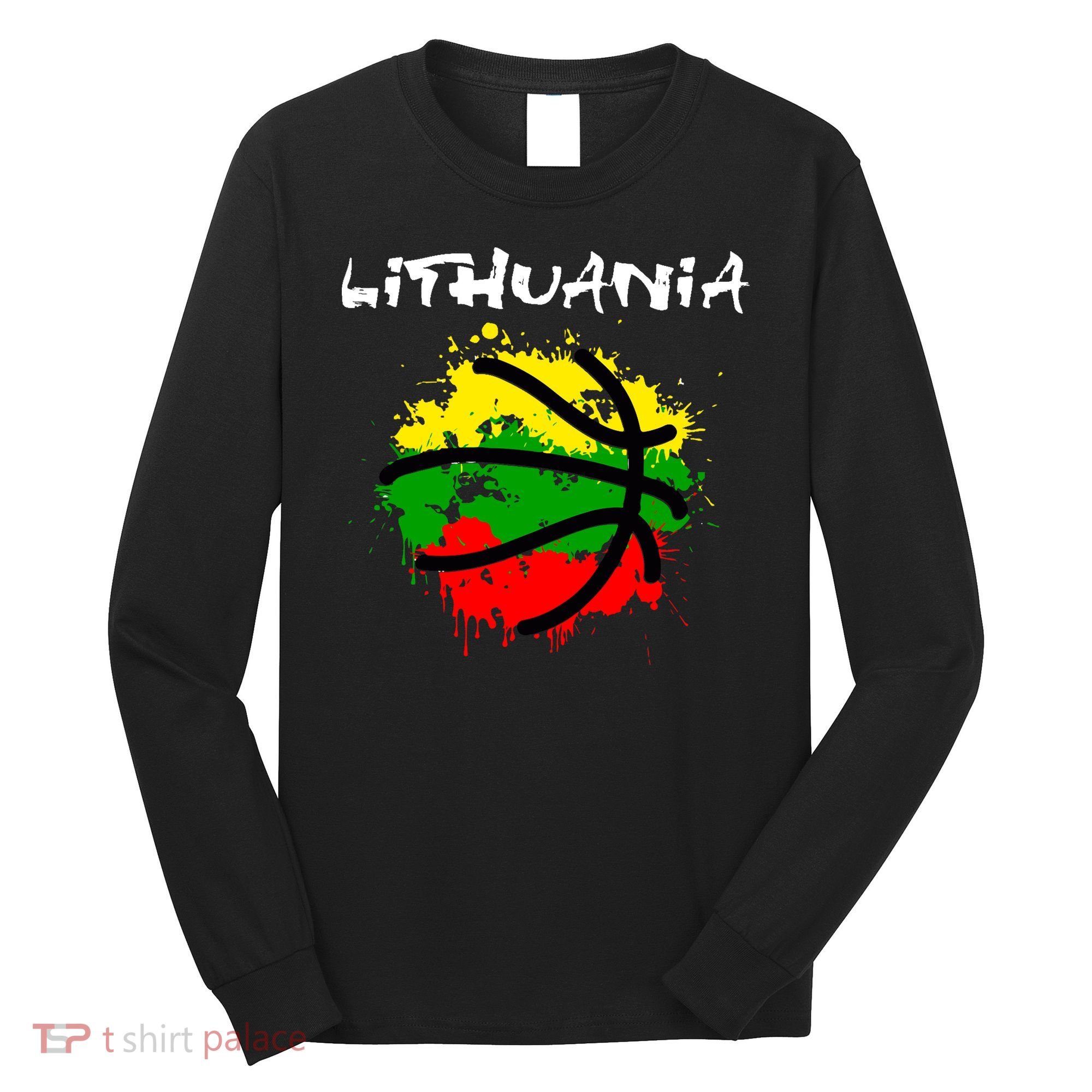 Lithuania Basketball Abstract - Lithuania Strong Basketball Long Sleeve Shirt