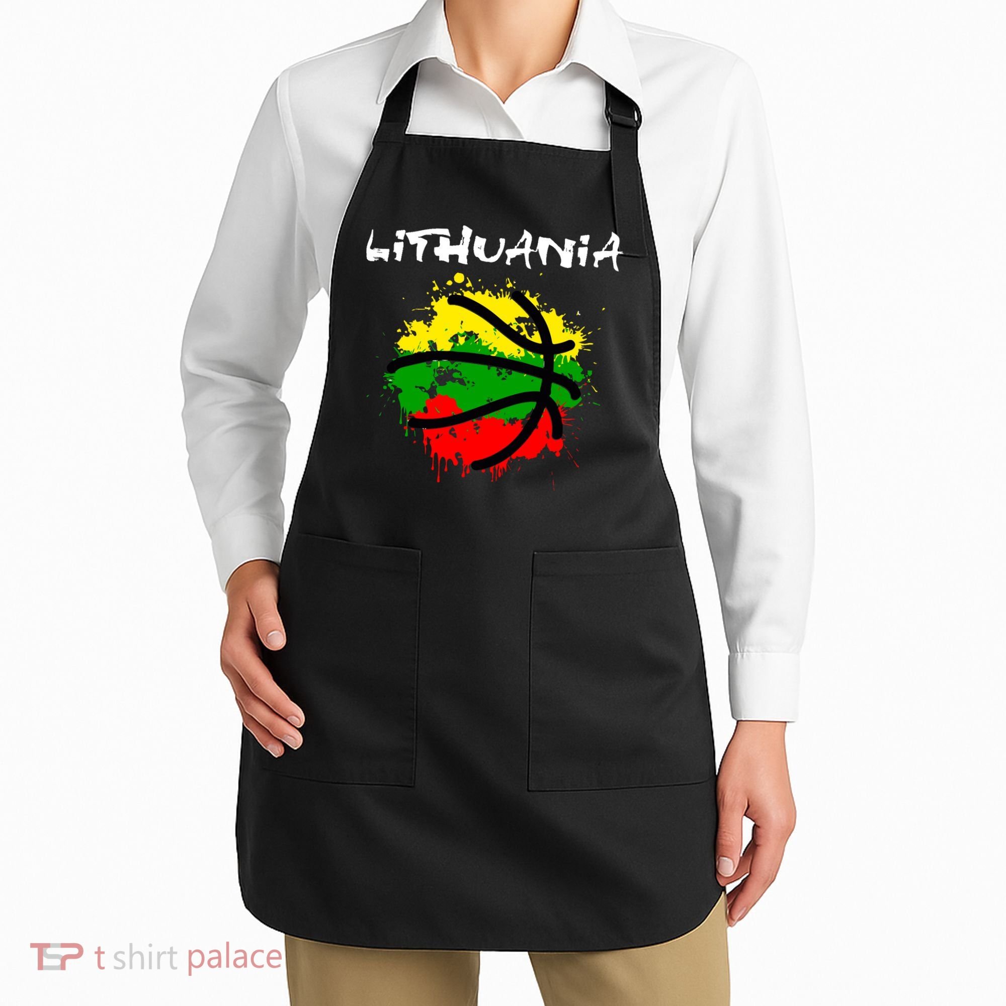 Lithuania Basketball Abstract - Lithuania Strong Basketball Apron