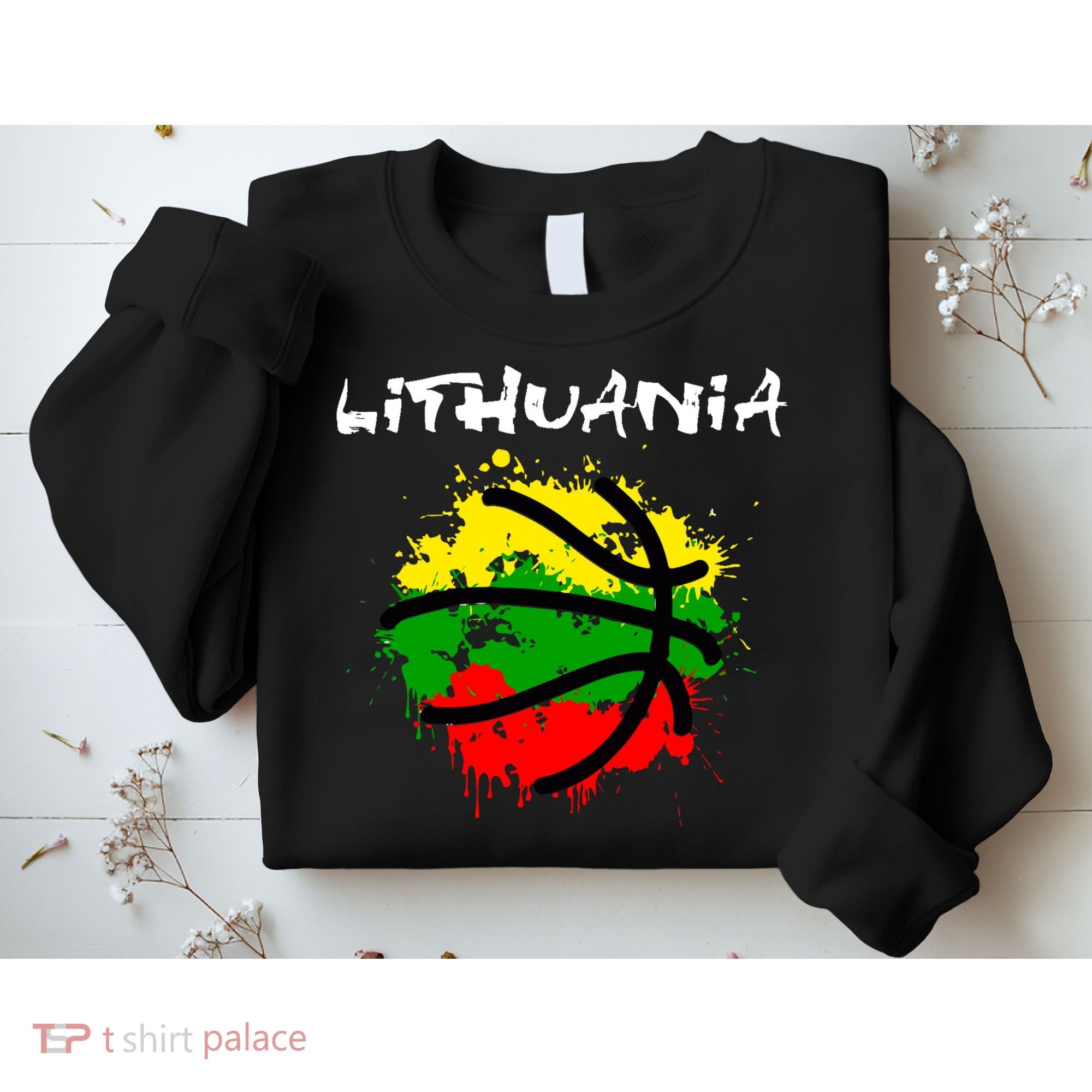 Lithuania Basketball Abstract - Lithuania Strong Basketball Sweatshirt