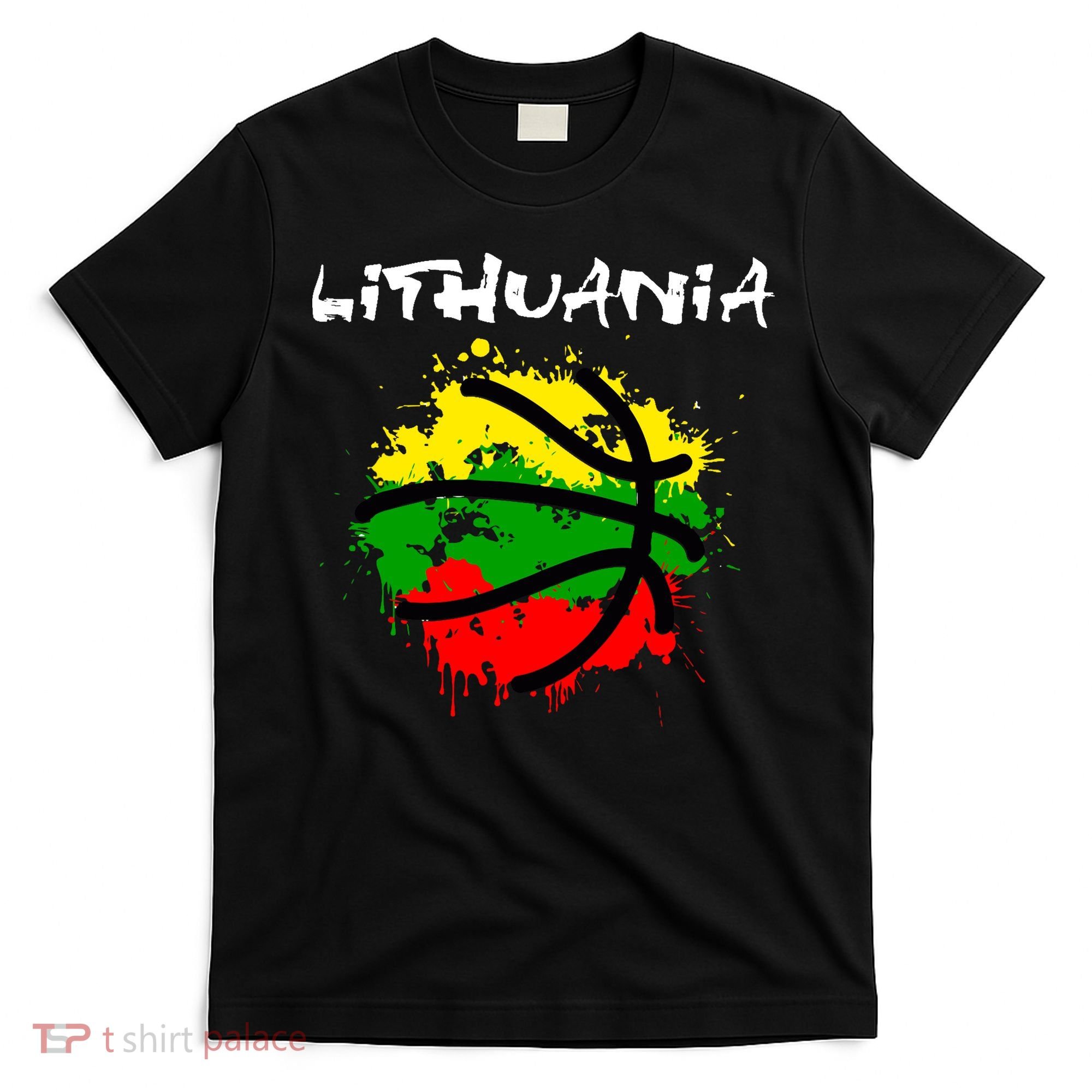 Lithuania Basketball Abstract - Lithuania Strong Basketball T-Shirt