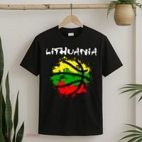Lithuania Basketball Abstract - Lithuania Strong Basketball T-Shirt thumb 2