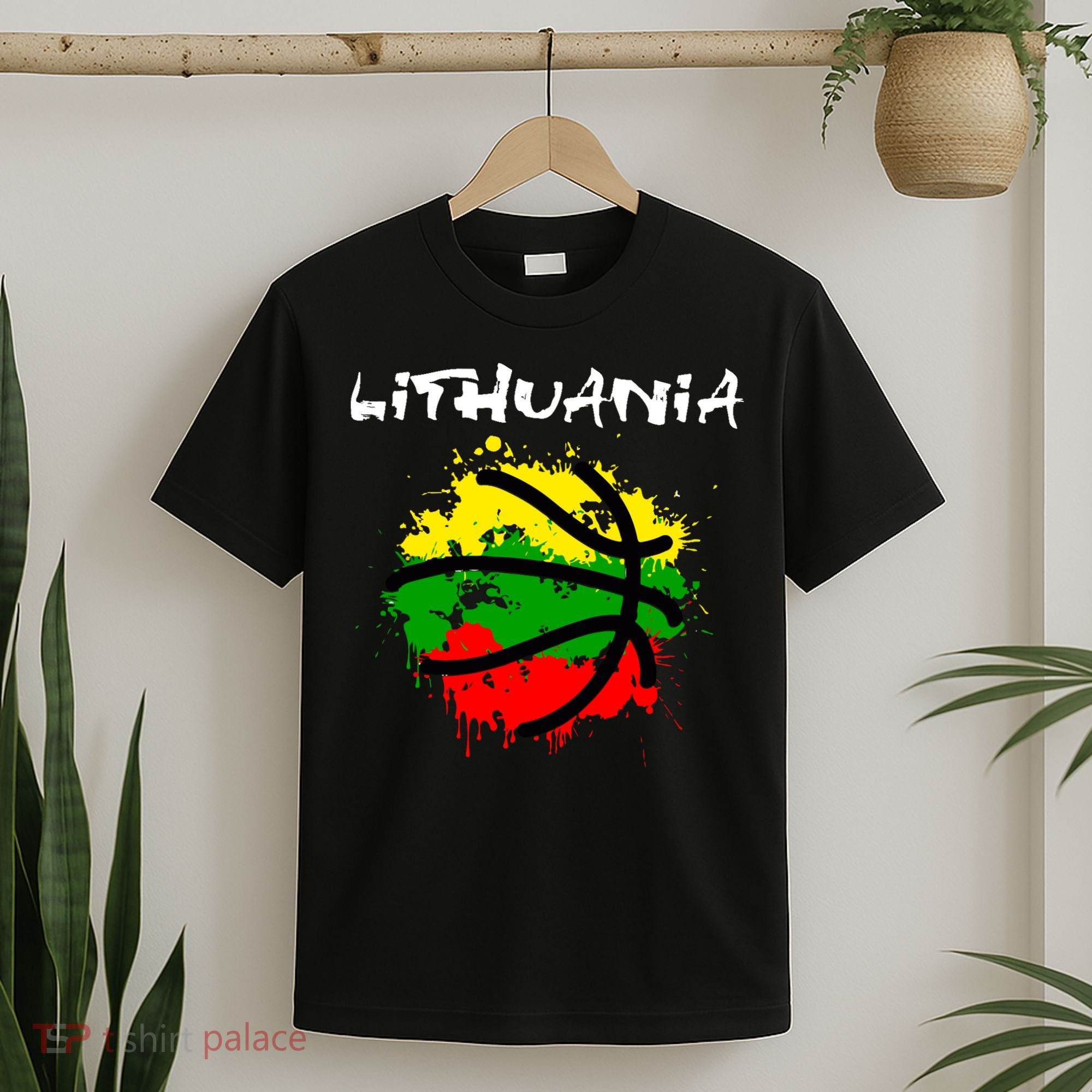 Lithuania Basketball Abstract - Lithuania Strong Basketball T-Shirt
