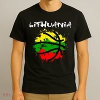 Lithuania Basketball Abstract - Lithuania Strong Basketball T-Shirt thumb 3