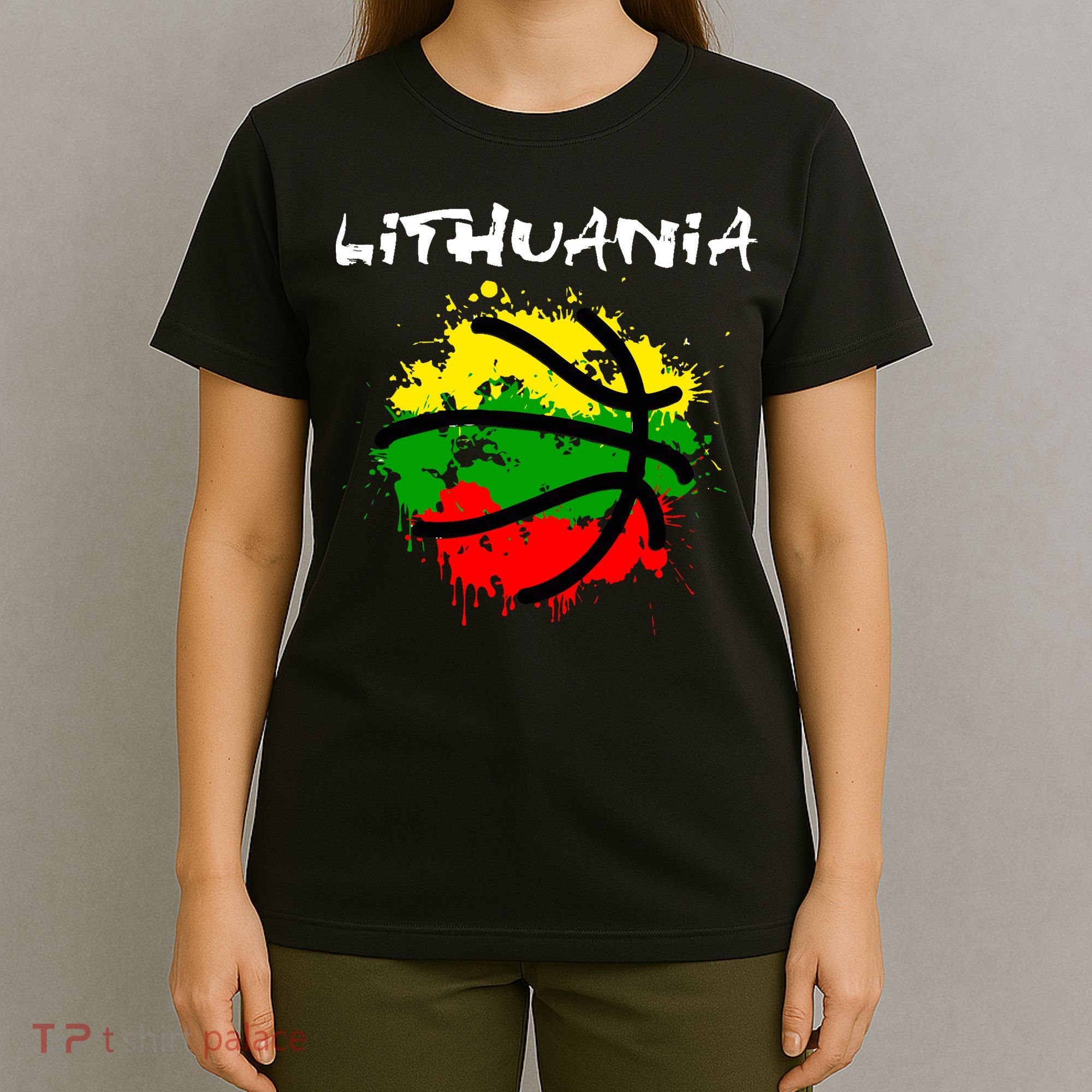 Lithuania Basketball Abstract - Lithuania Strong Basketball T-Shirt