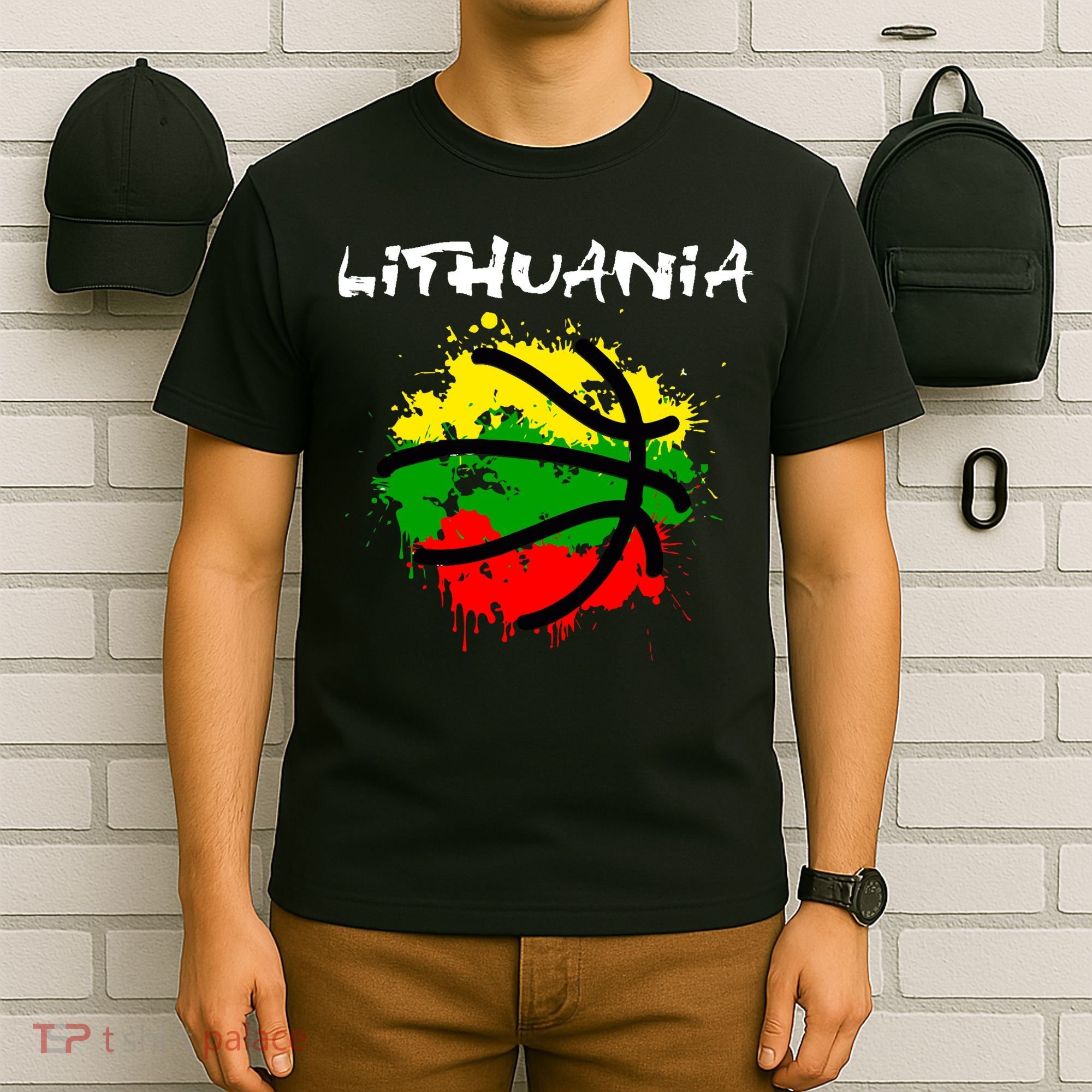 Lithuania Basketball Abstract - Lithuania Strong Basketball T-Shirt