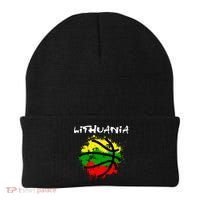 Lithuania Basketball Abstract - Lithuania Strong Basketball Beanie thumb 0