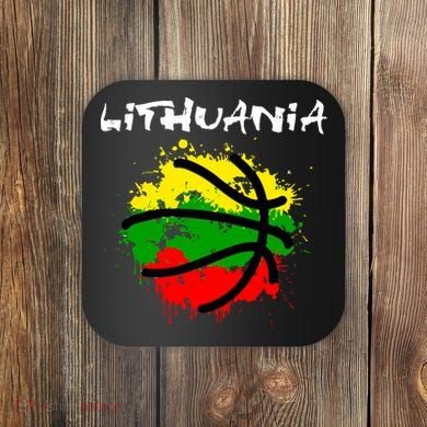 Lithuania Basketball Abstract - Lithuania Strong Basketball Coaster