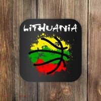 Lithuania Basketball Abstract - Lithuania Strong Basketball Coaster thumb 0