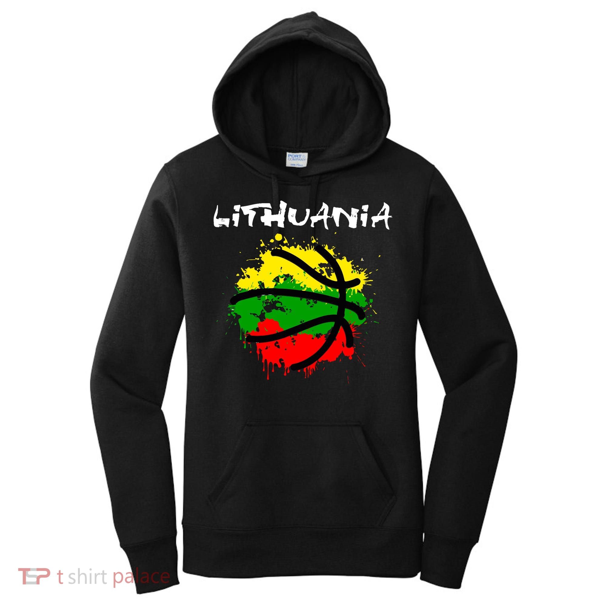 Lithuania Basketball Abstract - Lithuania Strong Basketball Women's Hoodie