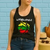 Lithuania Basketball Abstract - Lithuania Strong Basketball Women's Tank Top thumb 2