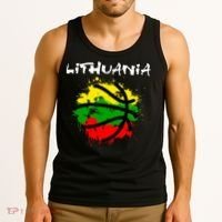 Lithuania Basketball Abstract - Lithuania Strong Basketball Tank Top thumb 3