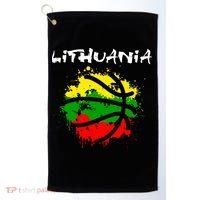 Lithuania Basketball Abstract - Lithuania Strong Basketball Golf Towel thumb 0