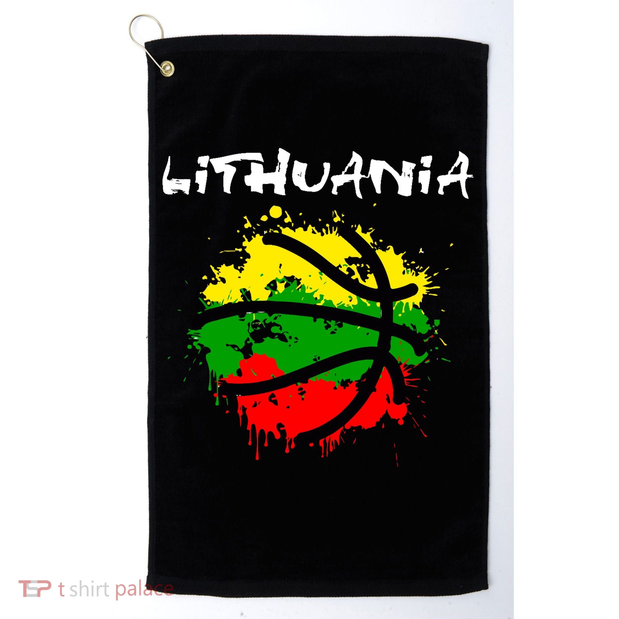Lithuania Basketball Abstract - Lithuania Strong Basketball Golf Towel
