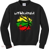 Lithuania Basketball Abstract - Lithuania Strong Basketball Kids Sweatshirt thumb 0