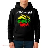 Lithuania Basketball Abstract - Lithuania Strong Basketball Kids Hoodie thumb 4