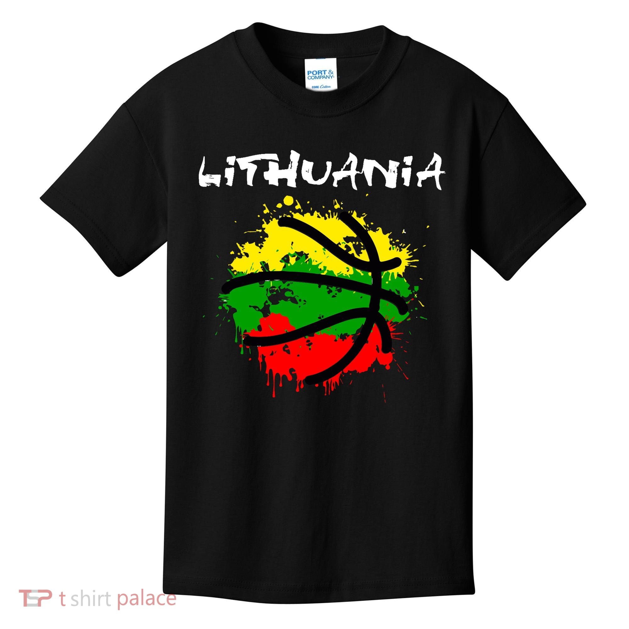 Lithuania Basketball Abstract - Lithuania Strong Basketball Kids T-Shirt