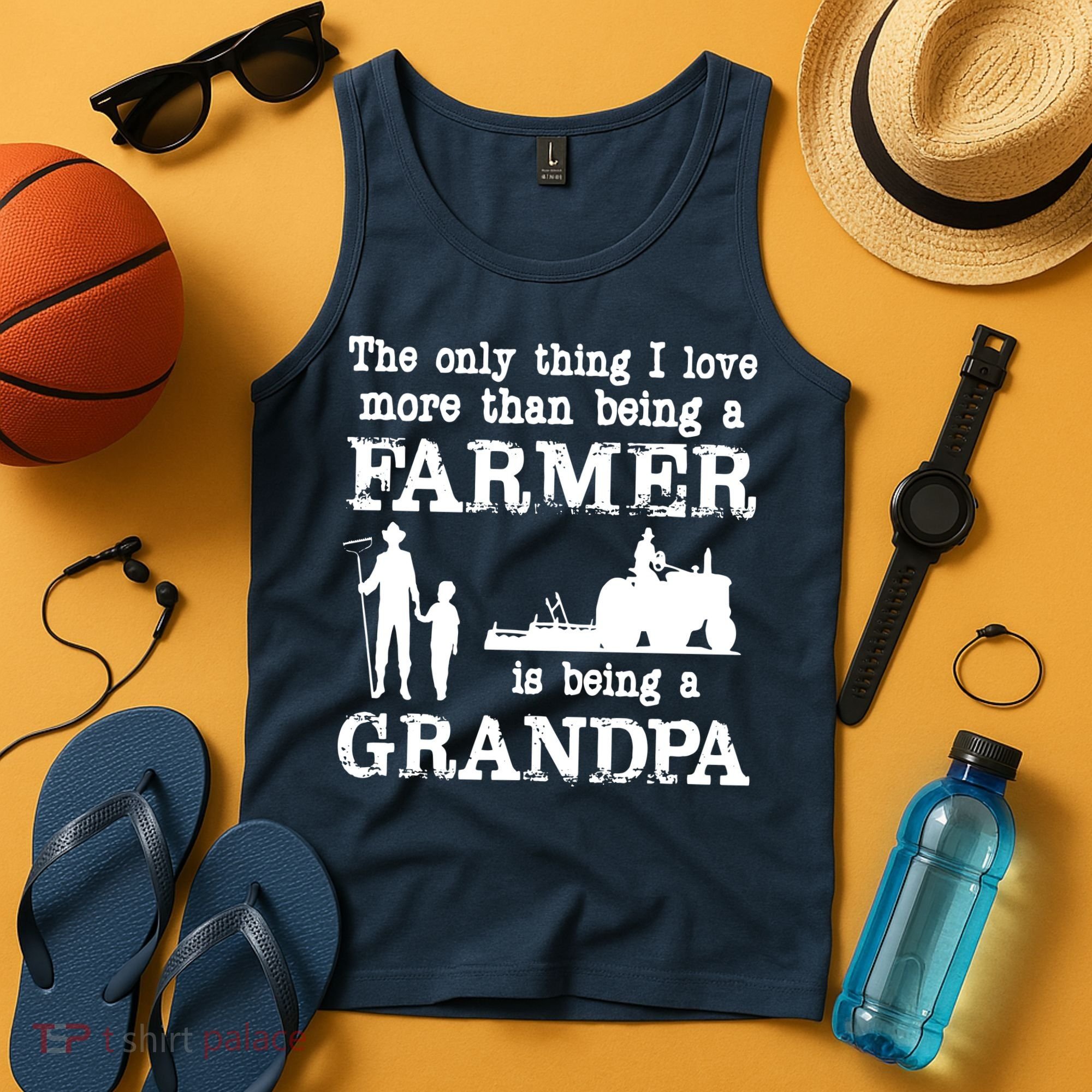 Love Being A Grandpa Funny Farmer For Fathers Day Tank Top