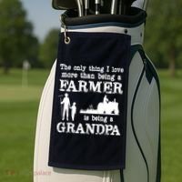 Love Being A Grandpa Funny Farmer For Fathers Day Golf Towel thumb 2