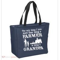 Love Being A Grandpa Funny Farmer For Fathers Day Tote Bag thumb 2