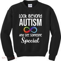 Look Beyong Autism And See Someone Special Kids Sweatshirt thumb 0