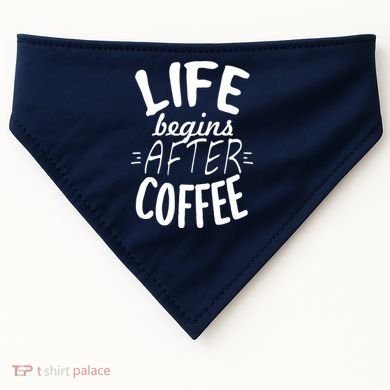Life Begins After Coffee USA-Made Doggie Bandana