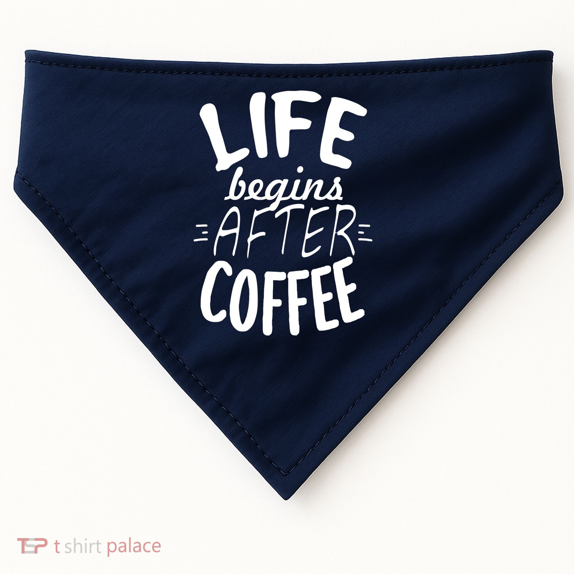 Life Begins After Coffee USA-Made Doggie Bandana