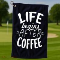 Life Begins After Coffee Golf Towel thumb 1