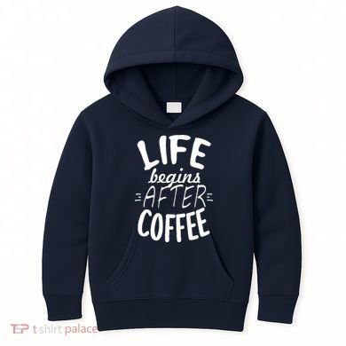 Life Begins After Coffee Kids Hoodie