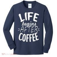 Life Begins After Coffee Kids Long Sleeve Shirt thumb 0