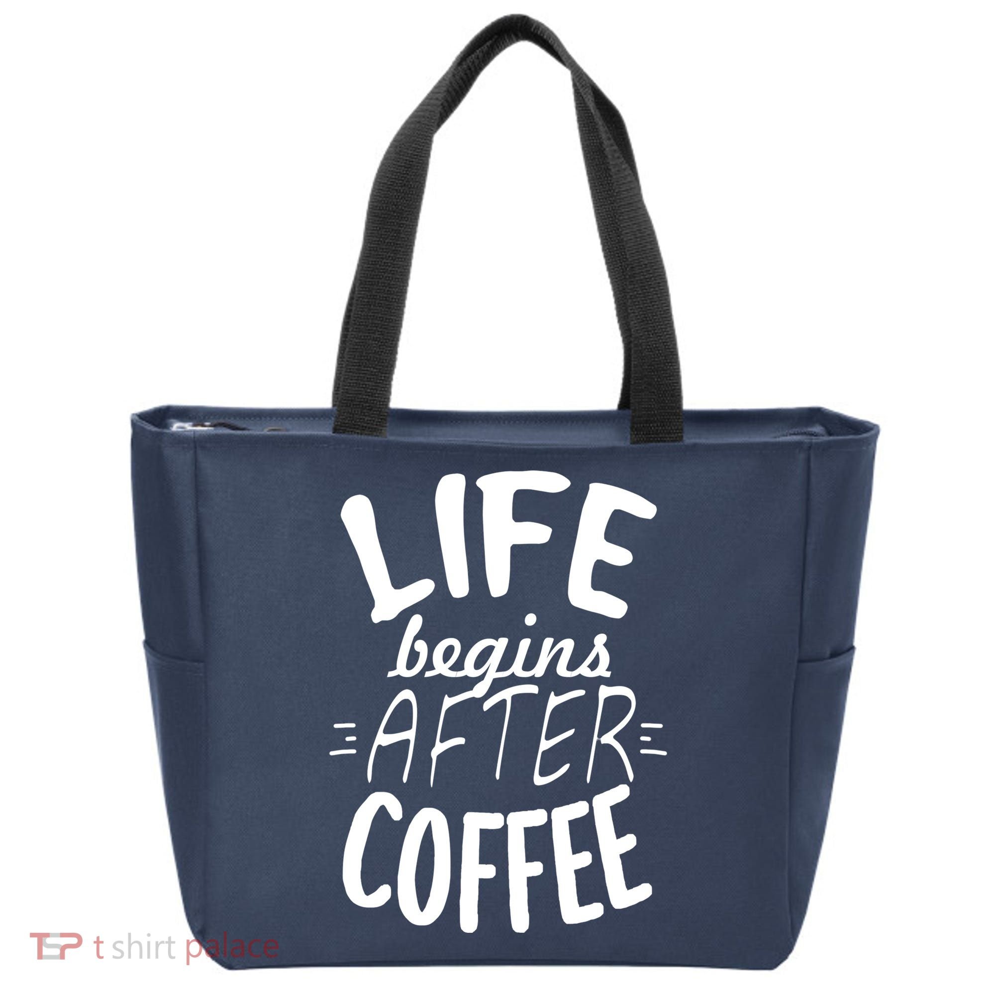 Life Begins After Coffee Tote Bag