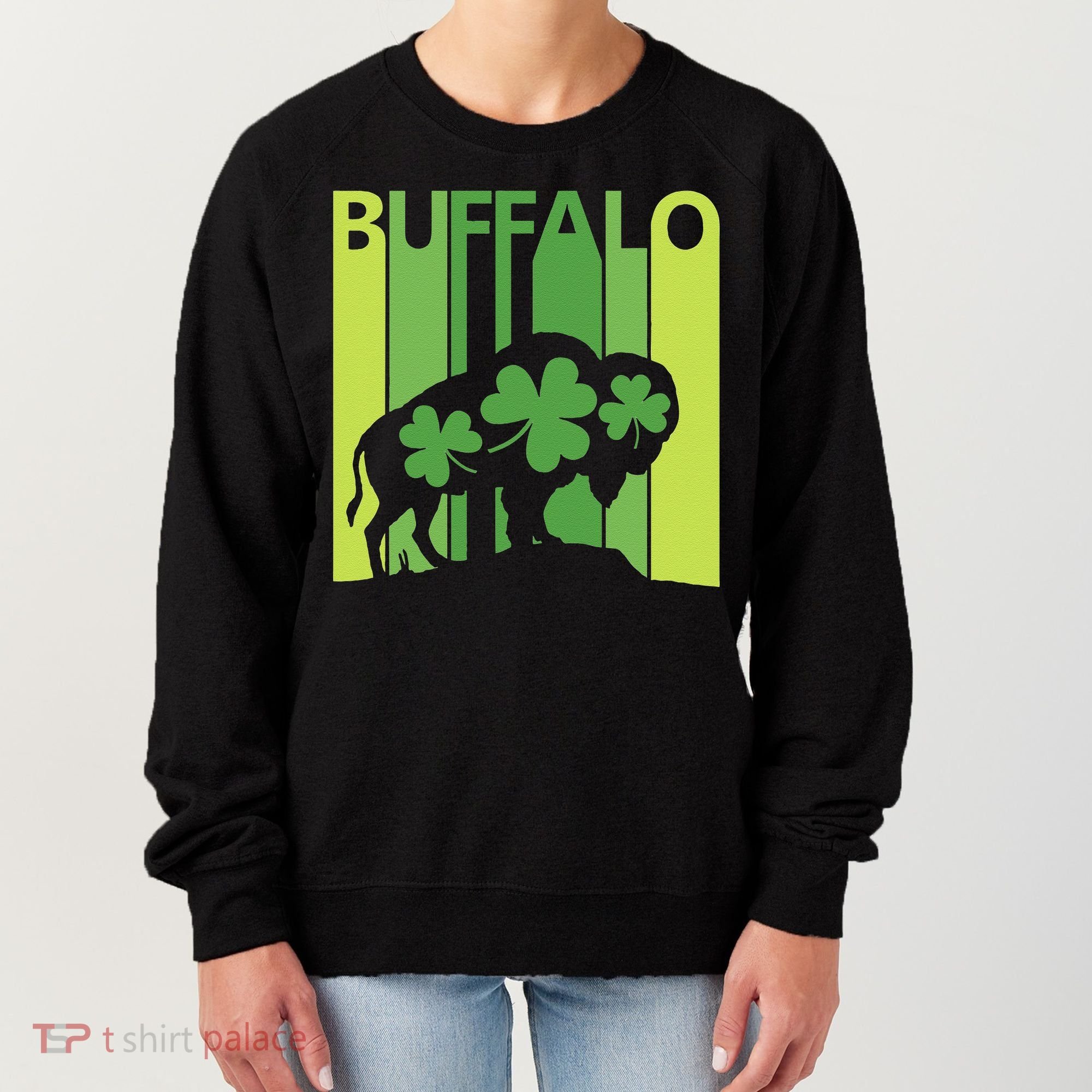 Lucky Buffalo Animal St Patrick's Day Irish Gift Women's Sweatshirt