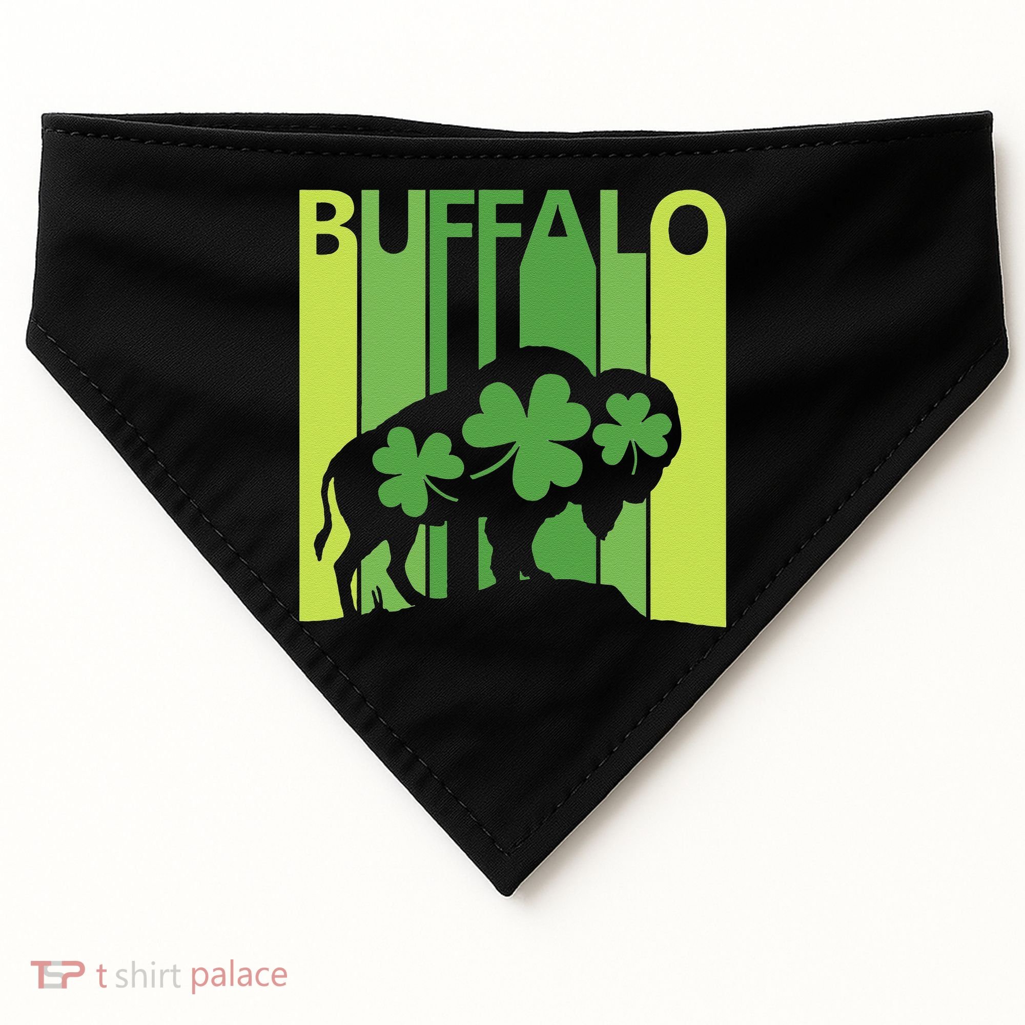 Lucky Buffalo Animal St Patrick's Day Irish Gift USA-Made Doggie Bandana