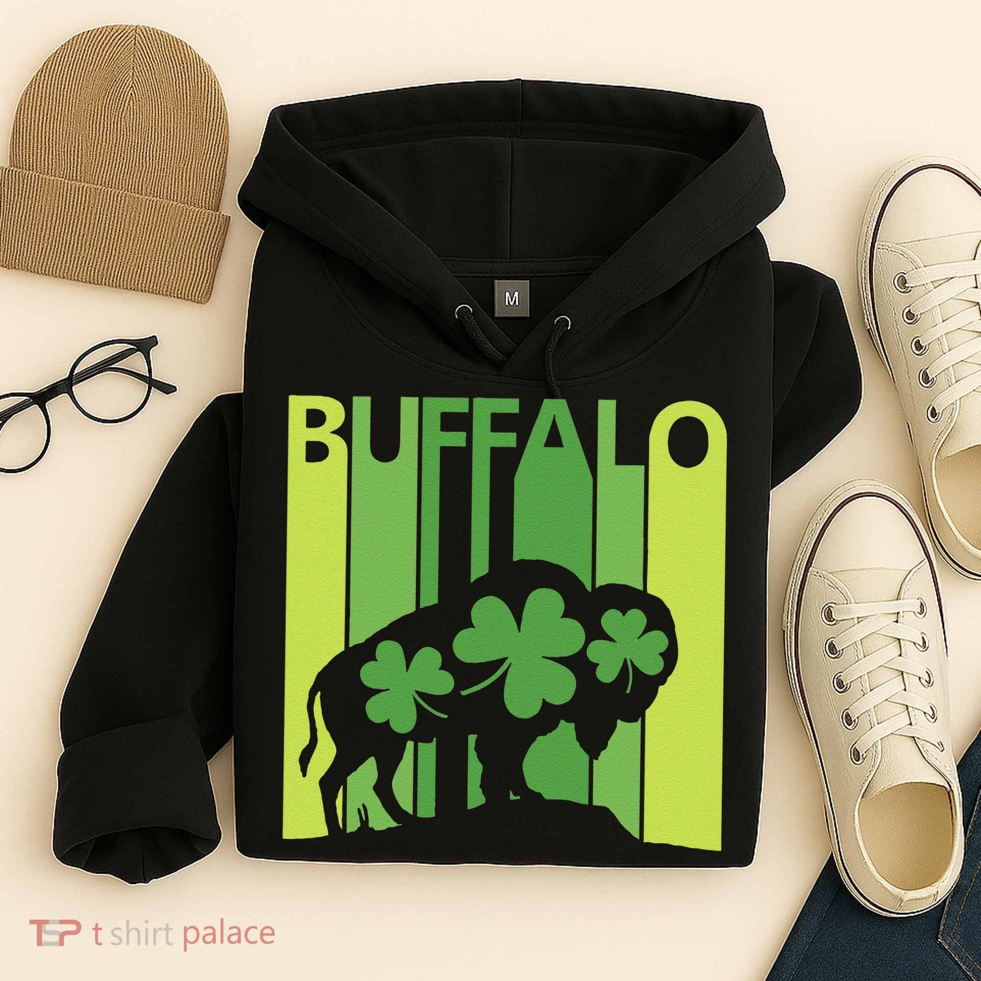 Lucky Buffalo Animal St Patrick's Day Irish Gift Hoodie