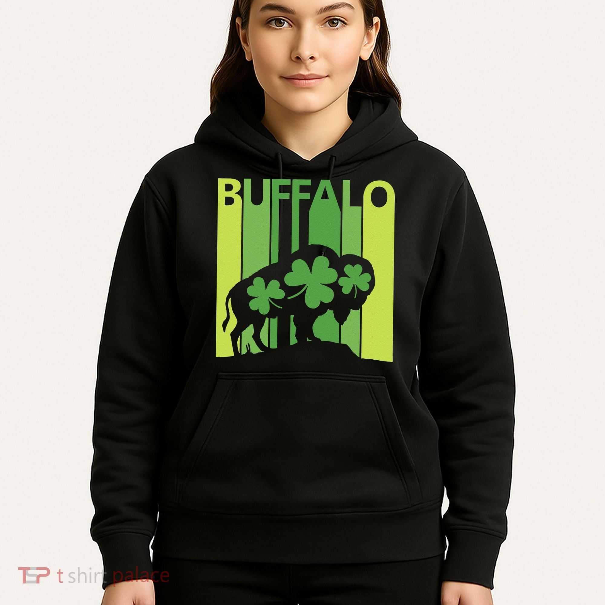 Lucky Buffalo Animal St Patrick's Day Irish Gift Hoodie