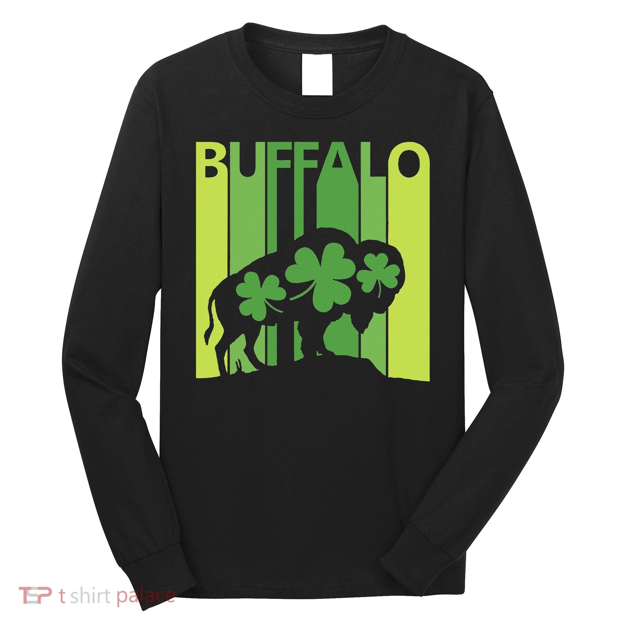 Lucky Buffalo Animal St Patrick's Day Irish Gift Long Sleeve Shirt