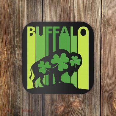 Lucky Buffalo Animal St Patrick's Day Irish Gift Coaster