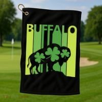 Lucky Buffalo Animal St Patrick's Day Irish Gift Golf Towel thumb 1