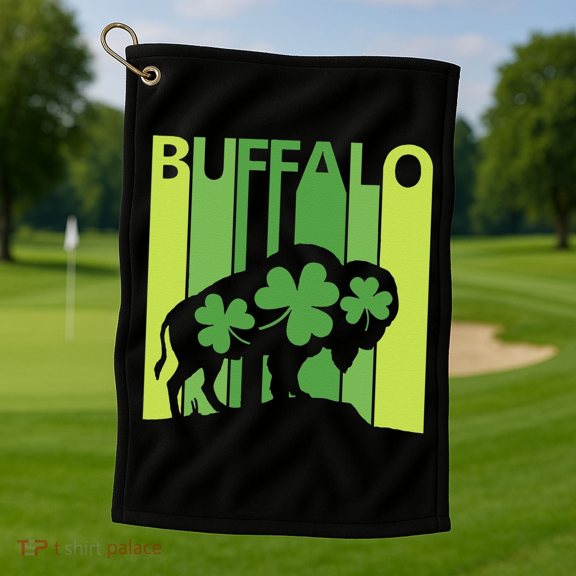 Lucky Buffalo Animal St Patrick's Day Irish Gift Golf Towel