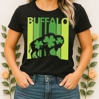 Lucky Buffalo Animal St Patrick's Day Irish Gift Women's T-Shirt thumb 2