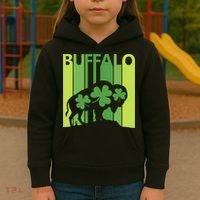 Lucky Buffalo Animal St Patrick's Day Irish Gift Kids Hoodie thumb 3