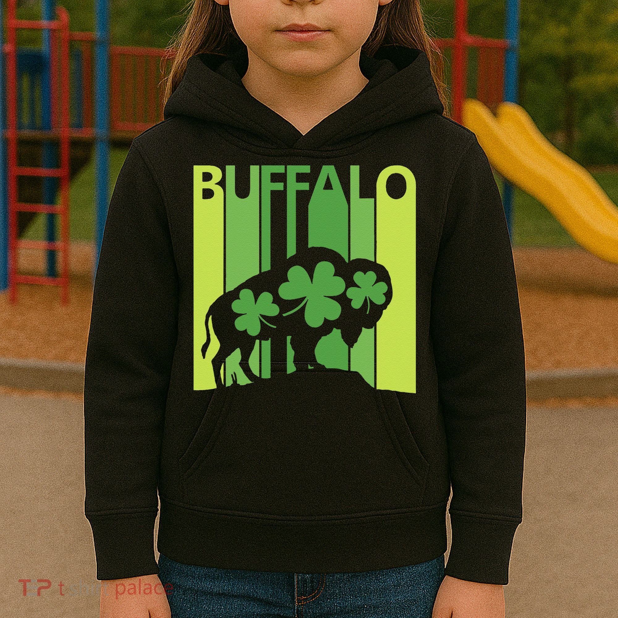 Lucky Buffalo Animal St Patrick's Day Irish Gift Kids Hoodie