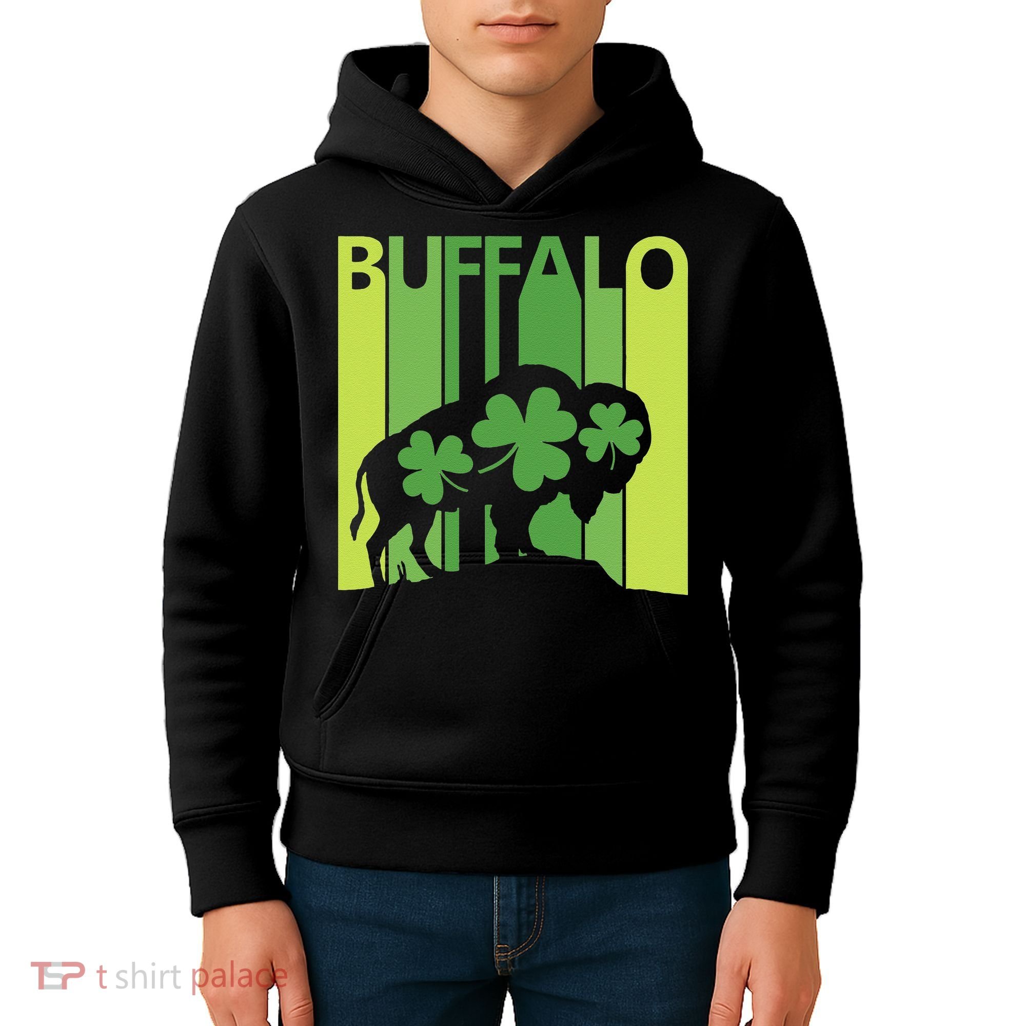 Lucky Buffalo Animal St Patrick's Day Irish Gift Kids Hoodie