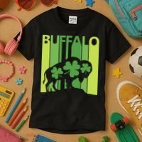 Lucky Buffalo Animal St Patrick's Day Irish Gift Kids T-Shirt thumb 3