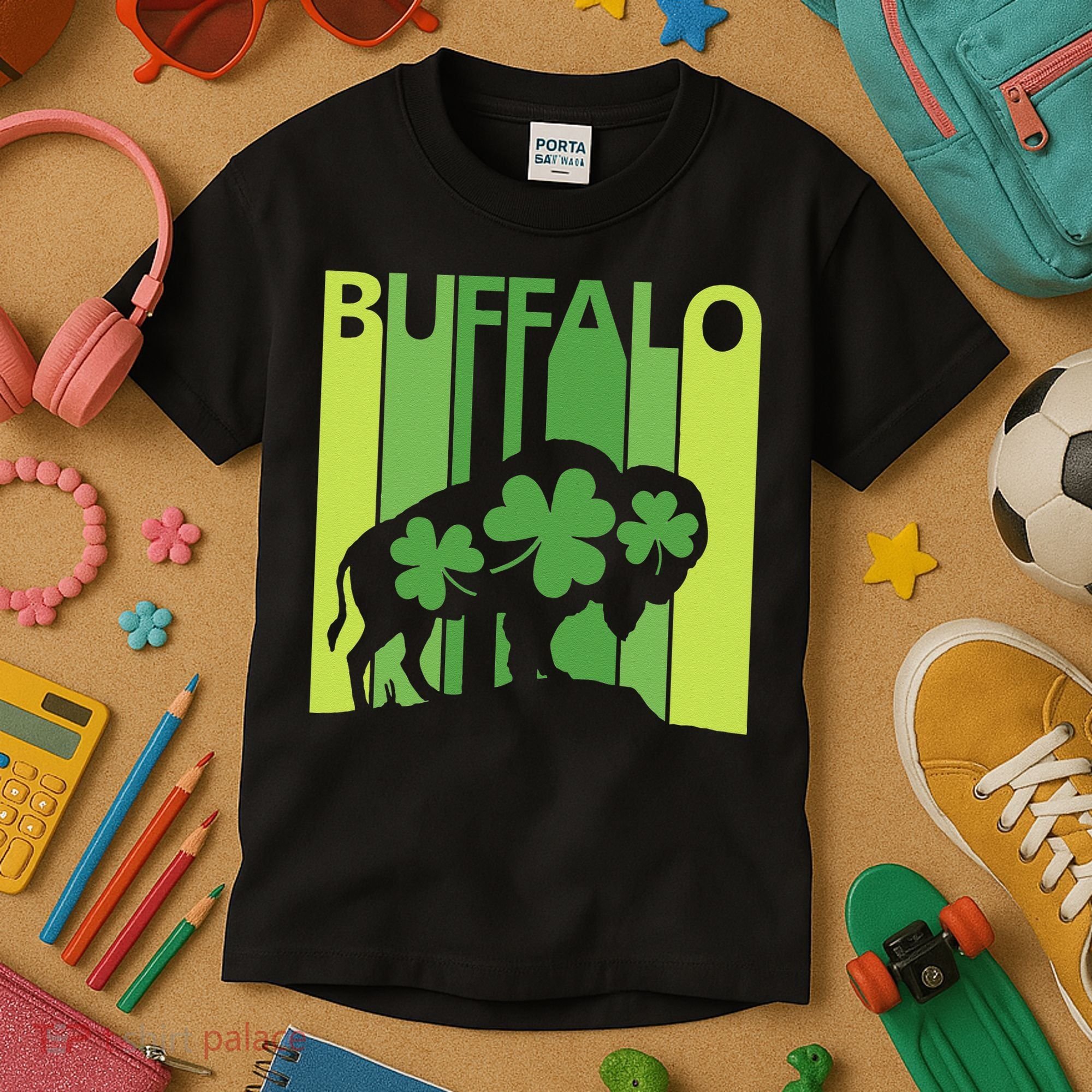 Lucky Buffalo Animal St Patrick's Day Irish Gift Kids T-Shirt