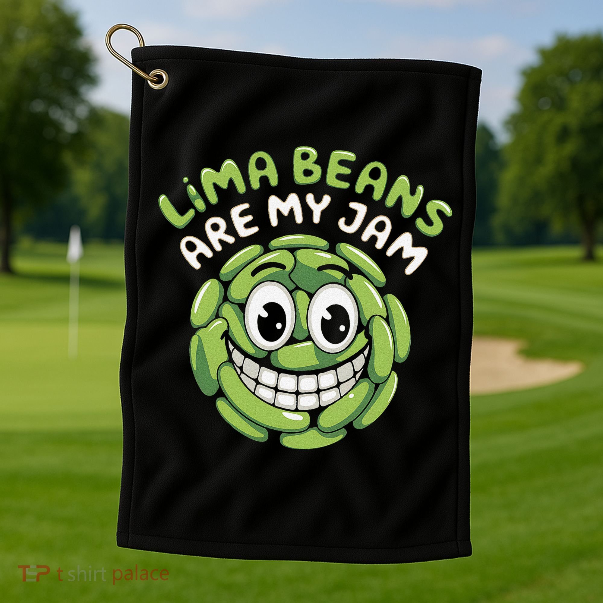 Lima Beans Are My Jam Food Lover Vegetable Vegetarian Vegan Golf Towel