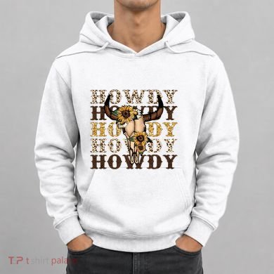 Leopard Boho Bull Skull Sunflower Howdy Western Decor Hoodie