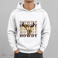 Leopard Boho Bull Skull Sunflower Howdy Western Decor Hoodie thumb 0