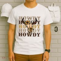 Leopard Boho Bull Skull Sunflower Howdy Western Decor T-Shirt thumb 6