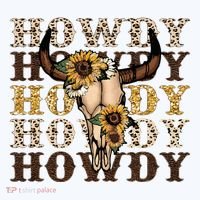 Leopard Boho Bull Skull Sunflower Howdy Western Decor T-Shirt thumb 7
