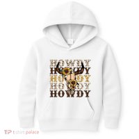 Leopard Boho Bull Skull Sunflower Howdy Western Decor Kids Hoodie thumb 0